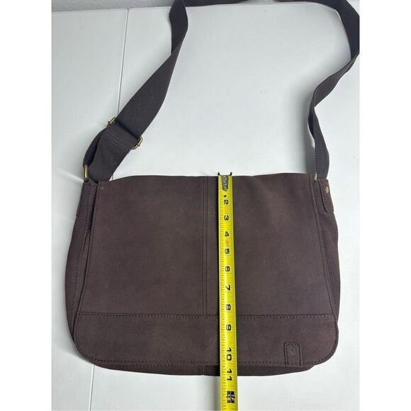 Benetton Brown Suede Messenger Crossbody Bag Briefcase Laptop See Description - Picture 9 of 16
